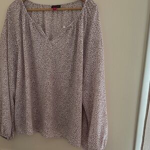 Vince Camuto Animal Print Blouse in Cream and Brown